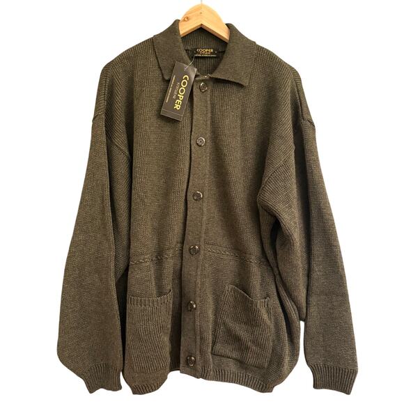 Cooper Knitting Mills Wool Blend Cardigan Sweater Green Size L Canadian Made NEW,All Products : American Fashion Style Bags On Sale